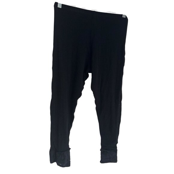 Krista Larson Womens Semi Sheer Nylon Leggings OS Black Lace Detail Whimsigoth - Picture 4 of 10